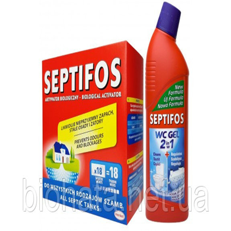 Комплект для септика Septifos 648 г (18пак) + Septifos WS 750ml